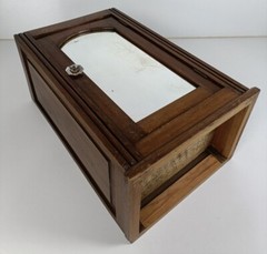 Large Medicine Kitchen Bathroom Cabinet Oak Glass Door handle Art Deco barn styl