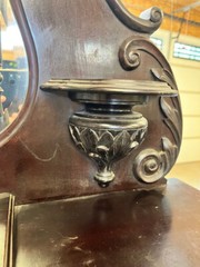 Antique English Victorian Ebony Etagere Display Curio Cabinet