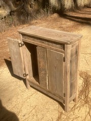 Antique Reclaimed Longleaf Heart Pine Wood Hutch Cabinet 30”L x 36”H x 10”W