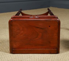 Antique English Victorian Small Pair Mahogany Bedsides Locker Tables Nightstands