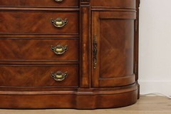 Curved Glass Vintage Carved Lighted China Cabinet Broyhill #53198