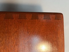 Antique Wood 2 Drawer Index Card Cabinet Recipe File Library Cabinet Dovetails