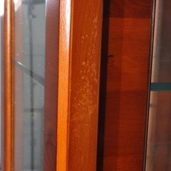 Antique Mahogany & Satinwood Two Door China Cabinet C1920