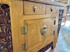 Chinese Altar Styled Sideboard, Cabinet Or Dry Bar, 71.5″ Wide x 36.75″ Tall