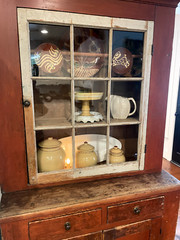 American Stepback Cupboard, 19th Century, Original Red Paint, York County PA