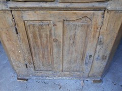 ANTIQUE 18th CENTURY EARLY AMERICAN RAISED PANEL PINE CORNER CUPBOARD