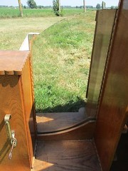 Antique French Kitchen Corner Medicine Cabinet Double Beveled glass Commode