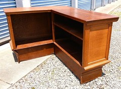Antique Quarter Sawn Oak L Shaped General Store Counter Bar 1920s
