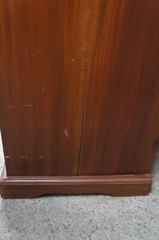 Vintage Indonesian Mahogany Lattice Carved Cupboard Buffet Server Drybar