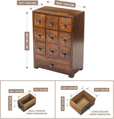 Library Card Catalog Solid Wood Small Curio Cabinet L Retro Storage Organizer Ap