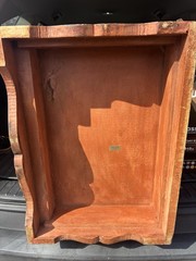 Foreside Hand Painted Wood Bedside Cabinet Floral Red Raised Panel Door