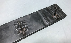 Vintage Decorative Black 23″ Tin Ceiling Metal 3 Hook Rack Old 147-25B