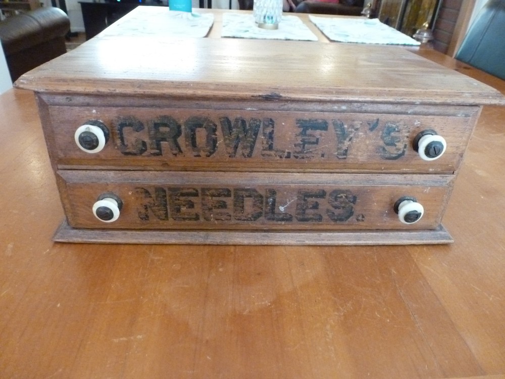 Antique Early 1900s Crowley’s Needles Sewing Spool Cabinet Store Display