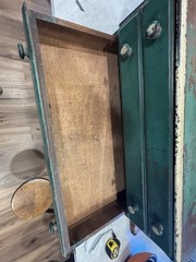Antique Original Green Paint 4 Drawer Tabletop Country Chest Primitive AAFA