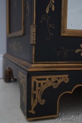 70937: EJ VICTOR Chinoiserie Eglomise Mirror Door Bar Cabinet