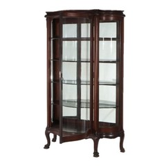 Antique RJ Horner School Mahogany Swell Front China Cabinet C1910