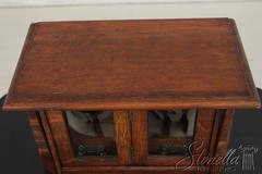 F73843: Antique Arts & Crafts Diminutive Mission Oak Smoking Cabinet