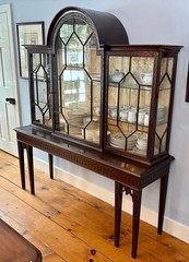 19th Century Chippendale Style Carved Mahogany China Display Cabinet
