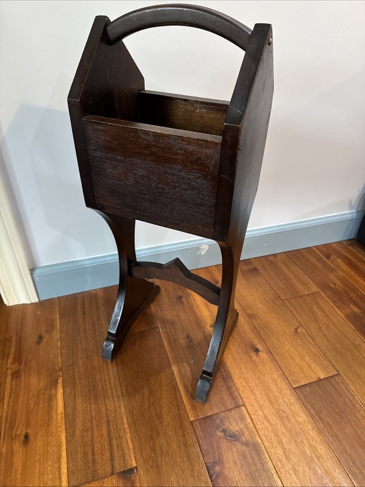 Antique Primitive Wood Sewing Spool Yarn Cabinet Stand – Handmade Unique