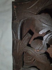 ANTIQUE VICTORIAN GERMAN BLACK FOREST CARVED LADY WOOD WALL SHELF RACK HOLDER A+