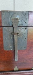 Vintage Korean Wedding Chest Bandaji Brass Hardware Wood Cabinet Stand