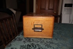 ANTIQUE WOOD LIBRARY SINGLE DRAWER CARD CATALOG