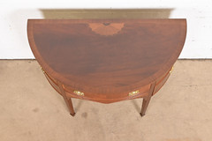 Baker Furniture Federal Inlaid Mahogany and Satinwood Demilune Cabinet