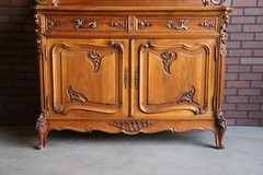 Antique French China Hutch ~French Vaisselier~ Carved Walnut Buffet Cabinet