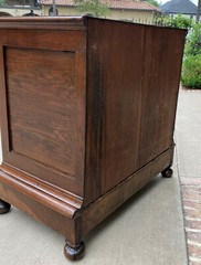 Antique English Chest on Chest of Drawers Jacobean Tudor Carved Oak 19th C