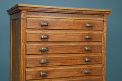 Antique Apothecary Cabinet flat File Industrial Wood drawer Oak Architect VTG