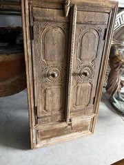 Rare Carved Antique Wood Cabinet Door