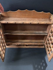 Vintage 1960s Wooden Spice Cabinet Apothecary 16″x15″ Wall Mounted