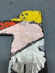 Decorative Salvage Tin Ceiling 16″ Patchwork Metal VTG Number 1 Old 1796-24B