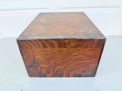 Antique Globe Wooden Index Card Catalog File Cabinet Oak 4 Drawer