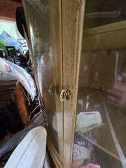 Antique Curved Glass China Cabinet