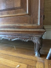 Early 19th Century Antique Wood Hutch Cabinet with Incredible Hand Carved Detail