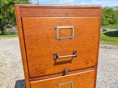 Antique Quarter Sawn Oak Front 4 Drawer File Cabinet 1930s Lot 3