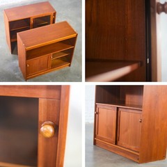 Scandinavian Modern Teak 2 Piece Display Cabinet or Bookcase Made in Denmark