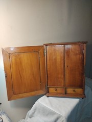 Fab Antique Arts & Crafts Wood Dutch Wall Cabinet Intricate Hd/Carved MUST SEE