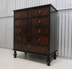Henredon Acquistions Antique Style Mahogany Two Tone Rame Cabinet
