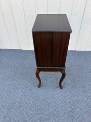 67863 Antique Mahogany Sheet Music Cabinet with Carved Cabriole Legs