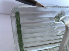 Rare Antique Vintage Large Original Poncet Glass Dry Scoop for Hoosier Cabinet