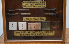 VERY RARE 1950’S RAWL PLUG SALES CABINET WITH TILL DRAWERS AND DISPLAY SECTION