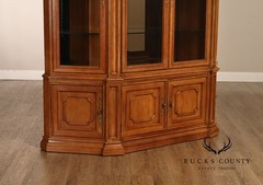 Century Furniture French Provincial Style Fruitwood Lighted China Cabinet