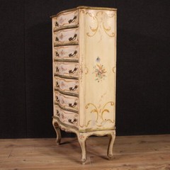 Painted tallboy antique style Venetian chest of drawers 20th century furniture