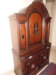 Antique Hutch Cabinet Cupboard Arched Bookcase Deco Jacobean Biedermeier Curved