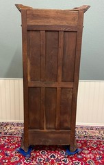 Antique French Renaissance Revival Scholars Bookcase Cabinet Carved Oak 19th C