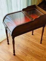 Rare Antique Victorian Curved Glass Showcase/General Store Display Case