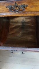 19th Century Marble Top Possum Belly Copper Lined Bins Kitchen Bakers Cabinet