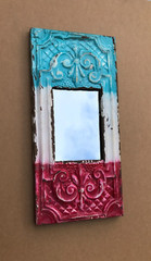 Decorative Vintage Old Salvage Tin Ceiling Shabby 11×23 Metal Mirror Old 154-25B